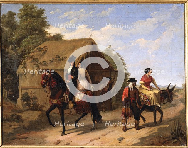  'Andalusian scene', oil on canvas by Joaquin Dominguez Becquer.