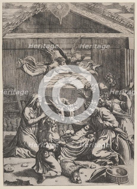 The Adoration of the Shepherds, ca. 1500-1550. Creator: Marcantonio Raimondi.