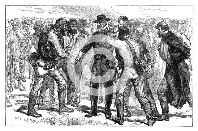 General Lee taking farewell of his soldiers, 1865 (late 19th century). Artist: Unknown