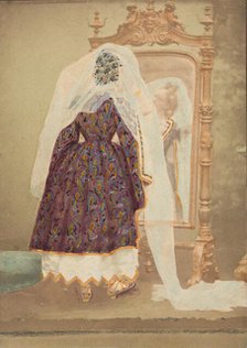 [La Comtesse in robe de piqué or as Judith (?)], 1860s. Creator: Pierre-Louis Pierson.