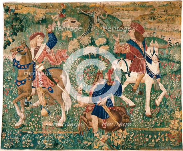 Falconry Scene, c. 1500. Artist: French master  