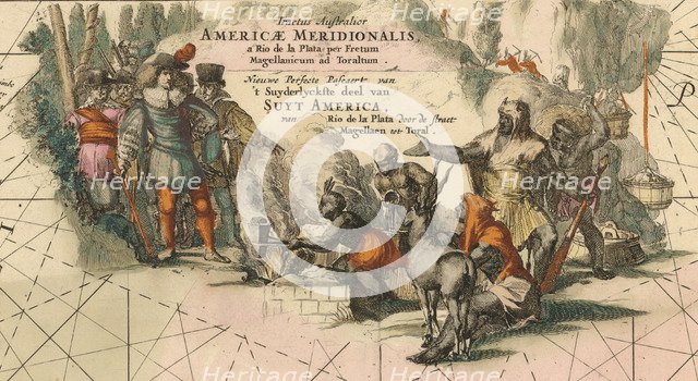 Tractus australior Americæ Meridionalis, a Rio de la Plata per Fretum Magellanicum ad Toraltum (deta Artist: Wit, Frederik de (1630-1706)