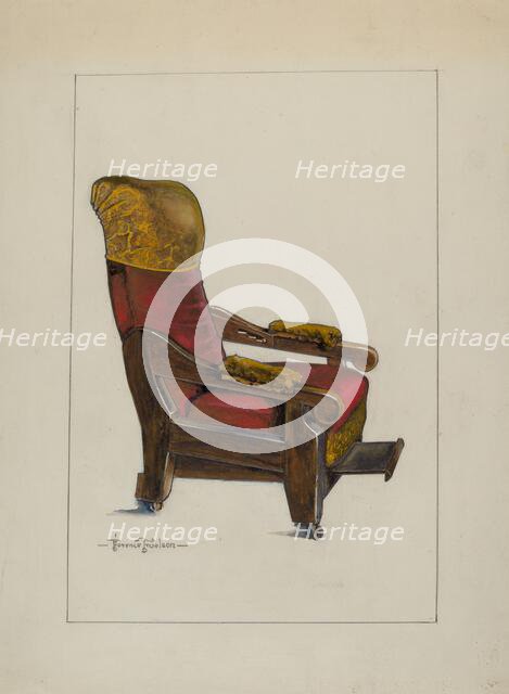 Red Plush Morris Chair, c. 1937. Creator: Florence Truelson.