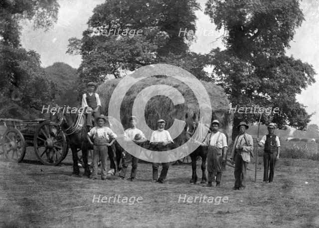 A haycart with haymakers and horses, c1860-c1922. Artist: Henry Taunt