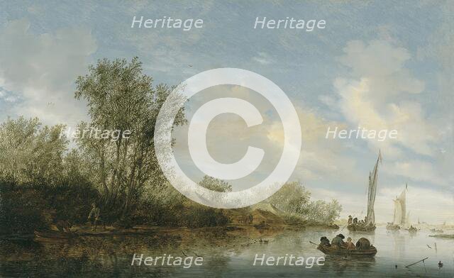 A River with Fishermen, 1645. Creator: Salomon Ruysdael.