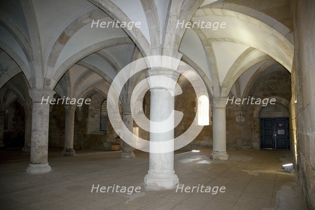 Monks' hall with Gothic vault, Monastery of Alcobaca, Alcobaca, Portugal, 2009.  Artist: Samuel Magal