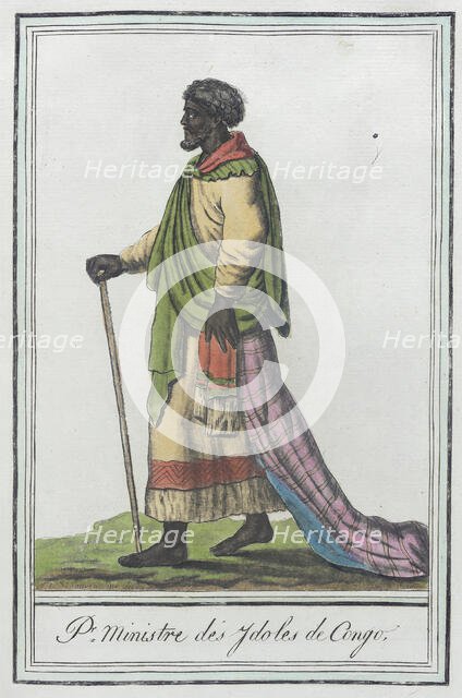 Costumes de Différents Pays, 'Pr. Ministre des Ydoles de Congo', c1797. Creators: Jacques Grasset de Saint-Sauveur, LF Labrousse.