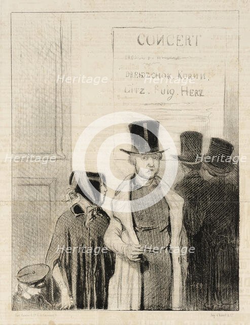 Une Annonce de concert, 1844. Creator: Honore Daumier.