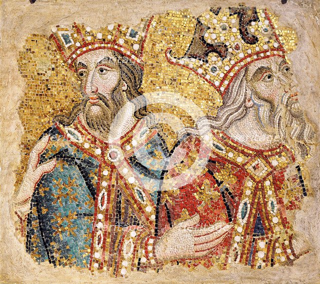 The Three Magi. Mosaic fragments from the Basilica San Marco, Venice , 14th century.