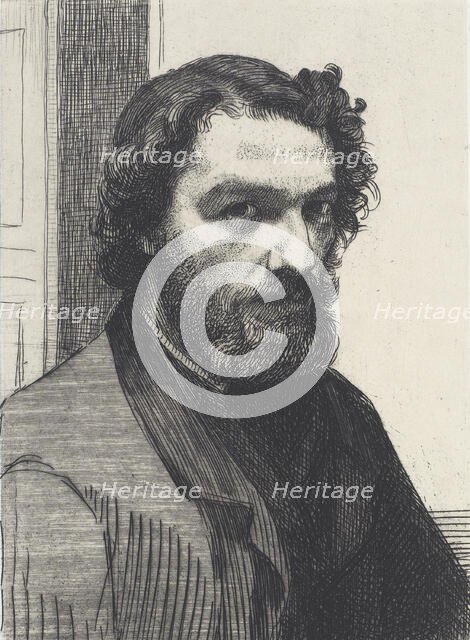 Portrait of Alphonse Legros, 1861. Creator: Felix Bracquemond.