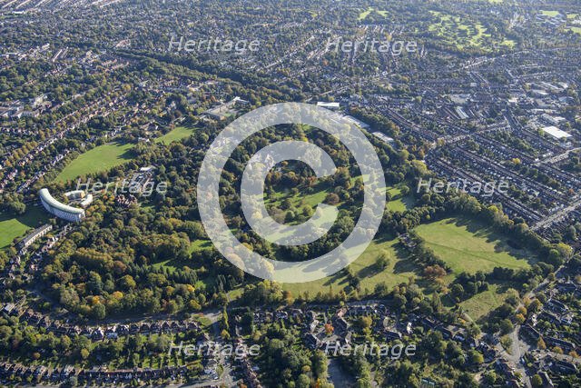 Highbury Park, gardens and landscape park to Highbury Hall, Birmingham, 2024. Creator: Damian Grady.