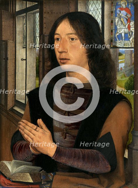 Diptych of Maarten van Nieuwenhove. Right panel: Maarten van Nieuwenhove (1463-1500) , 1487. Creator: Memling; Hans (1433/40-1494).