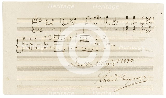 Musical quotation from the opera Rienzi by Richard Wagner (Santo spirito cavaliere!), Dresden, 25 