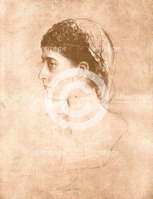 "Charlotte, Daughter of Empress Frederick" after a study of a head by Professor F. von..., 1890. Creator: Unknown.