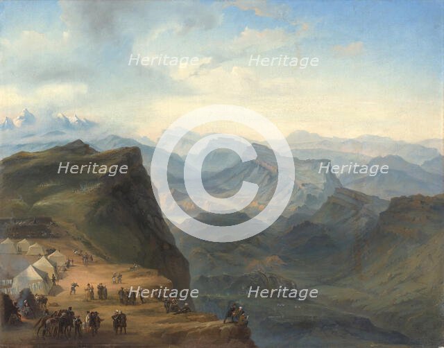 Russian camp near Gunib, 1857. Creator: Alexandrovsky, Ivan Fyodorovich (1817-?).