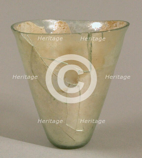 Conical Glass Beaker, Frankish, 4th-5th century. Creator: Unknown.