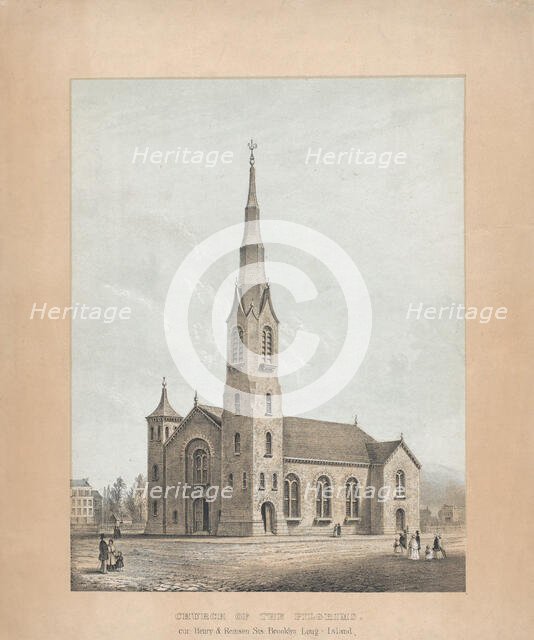 Church of the Pilgrims, Brooklyn, New York, 1844. Creator: Frances Flora Bond Palmer.