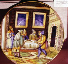 The Institution of Passover, Italian Earthenware plate from Urbino, c1540-1545 Artist: Unknown.