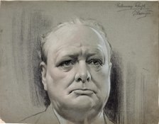 Winston Churchill, between 1939 and 1946. Creators: Central Office of Information, G Harington.