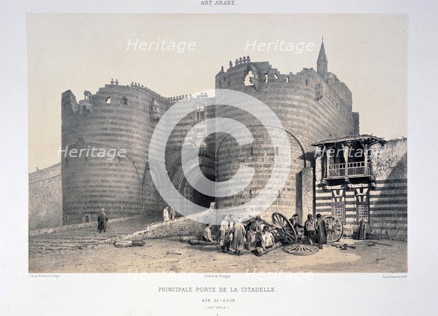 'Main Gate of the City, Bab el-Azab, Cairo', 19th century. Artist: Monthelier & Bayot