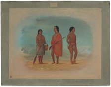 Botocudo Chief, His Wife, and a Young Man, 1854/1869. Creator: George Catlin.