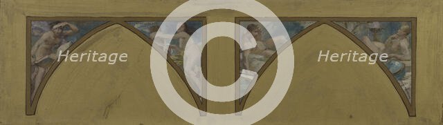 Esquisse pour l'Hôtel de Ville de Paris : Les oeuvres philosophiques de Voltaire..., c.1890. Creator: Albert Maignan.