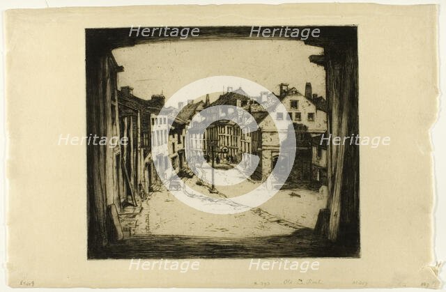 Old La Roche, plate seven from the Belgian Set, 1907. Creator: David Young Cameron.