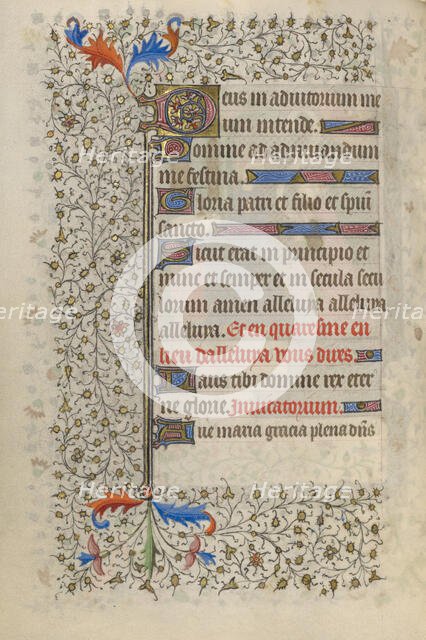 Decorated Text Page; Book of Hours, about 1415-1420. Creator: Unknown.