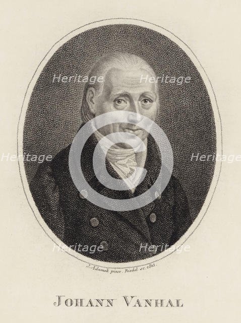 Portrait of the Composer Johann Baptist Wanhal (1739-1813) , 1815. Creator: Adamek, Johann (1774-1840).