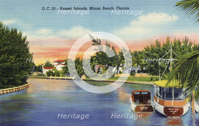 Sunset Islands, Miami Beach, Florida, USA, 1939. Artist: Unknown