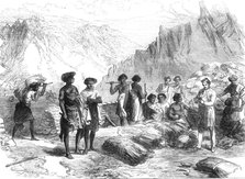 The British Expedition to Abyssinia: Shohos bringing in grass to the Commissariat, Undel Wells, 1868 Creator: Unknown.