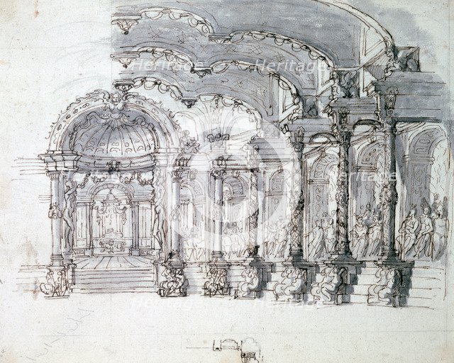 Set design for the opera 'Proserpine', c1680. Artist: Jean Berain