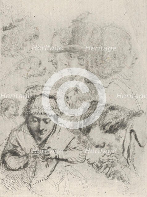 Le Citoyen Aubourg, Mme Aubourg, et leur famille (Citizen Aubourg, Madame Aubourg..., ca. 1795-1805. Creator: Vivant Denon.