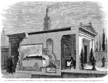 Cut-away view of Garini's cremation furnace used in Milan, 1880. Artist: Unknown