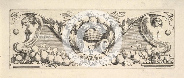 Headband: Basket of Fruit. Creator: Claude Mellan.