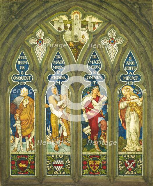 William the Conqueror presenting a charter to Lord Marmion, 1909. Creator: Thomas Matthews Rooke.