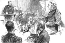 ''The Parnell Commission at the Royal Courts of Justice; Cross-Examination of Captain O'Shea by Sir  Creator: Unknown.