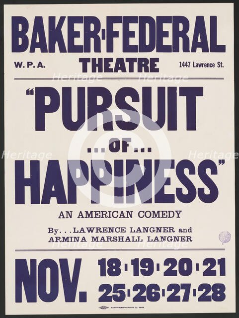 Pursuit of Happiness, Denver, [193-].  Creator: Unknown.