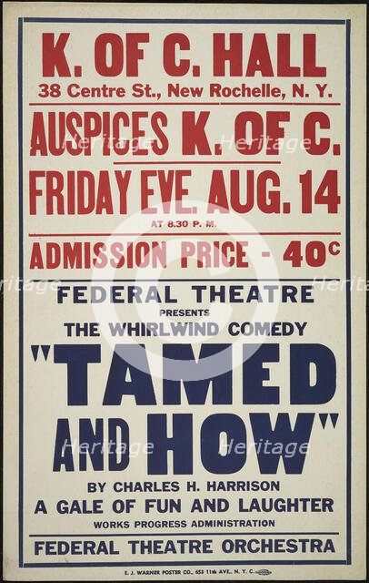 Tamed and How, New Rochelle, NY, [193-]. Creators: Unknown, Charles H Harrison.