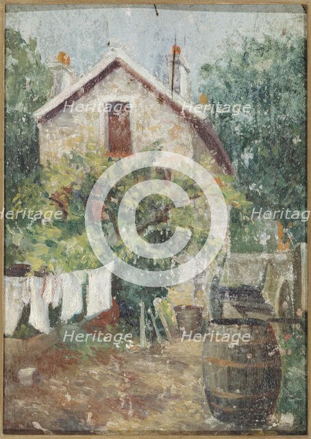 Courtyard with clothes drying, c1900. Creator: Eugene Atget.