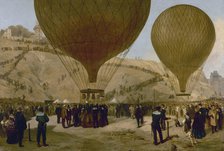Départ de Léon Gambetta pour Tours sur le ballon l'"Armand-Barbès", le 7 octobre 1870, à..., c1871. Creators: Jules Didier, Jacques Guiaud.
