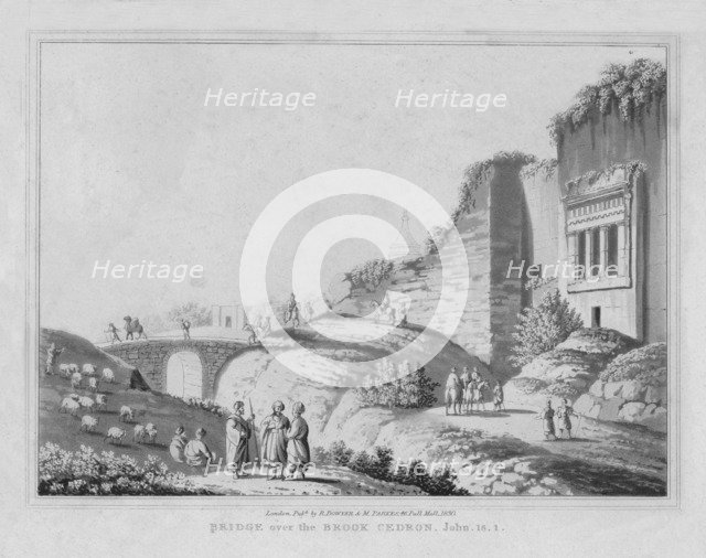 'Bridge over the Brook Cedron. John, 18.1', 1830. Artist: J Clarke.