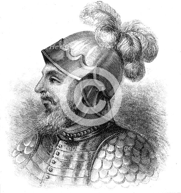 Vasco Nunez de Balboa (1475-1529), Spanish explorer, late 19th century. Artist: Unknown