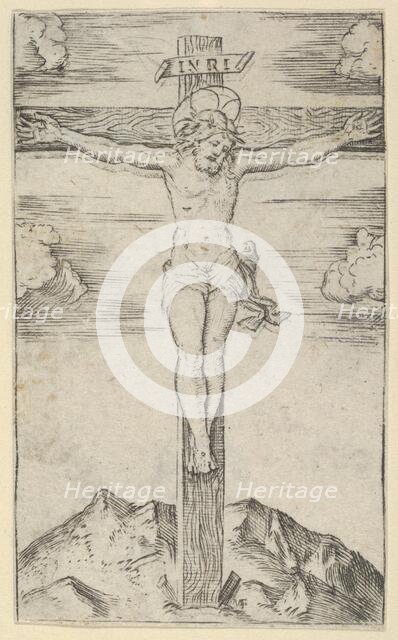 Christ on the cross, from the series 'Piccoli Santi' (Small Saints), ca. 1500-1527. Creator: Marcantonio Raimondi.
