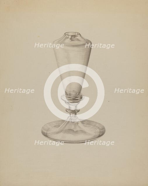 Sperm Oil Lamp, c. 1938. Creator: John Dana.