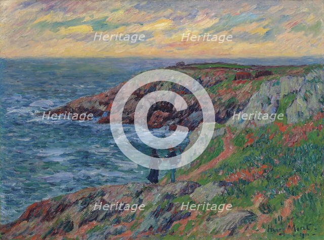 Falaises de Clohars-Carnöet, 1910. Creator: Martin, Henri (1860-1943).