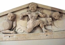 A gorgon and panthers from the pediment of the temple of Artemis on Corfu. Artist: Unknown