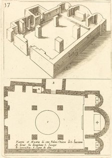 Plan and Elevation of the Church of S. Iacoma, 1619. Creator: Jacques Callot.