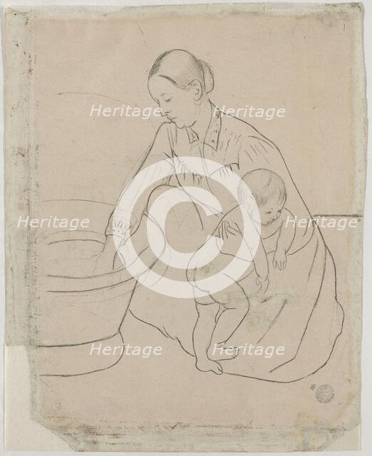 The Bath [verso], 1890-1891. Creator: Mary Cassatt.