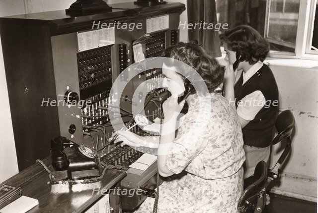 Rowntree factory switchboard, York, Rowntree factory, Yorkshire, 1952. Artist: Unknown